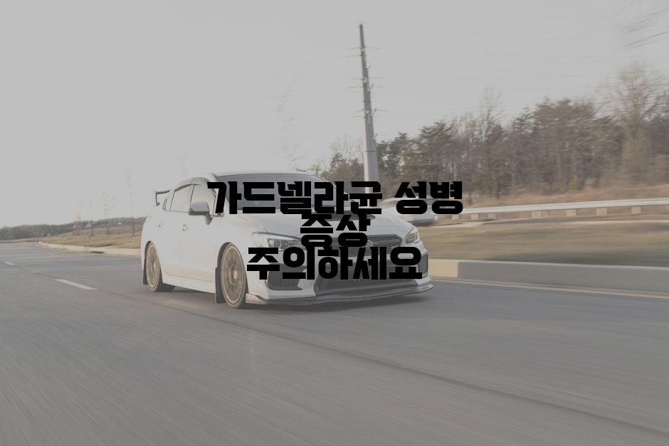 가드넬라균 성병 증상 주의하세요