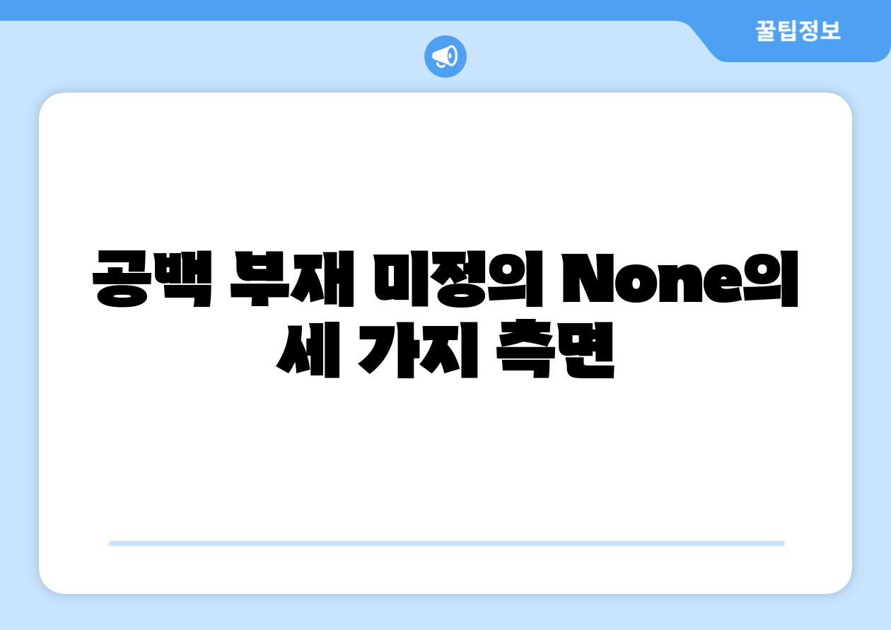 공백 부재 미정의 None의 세 가지 측면