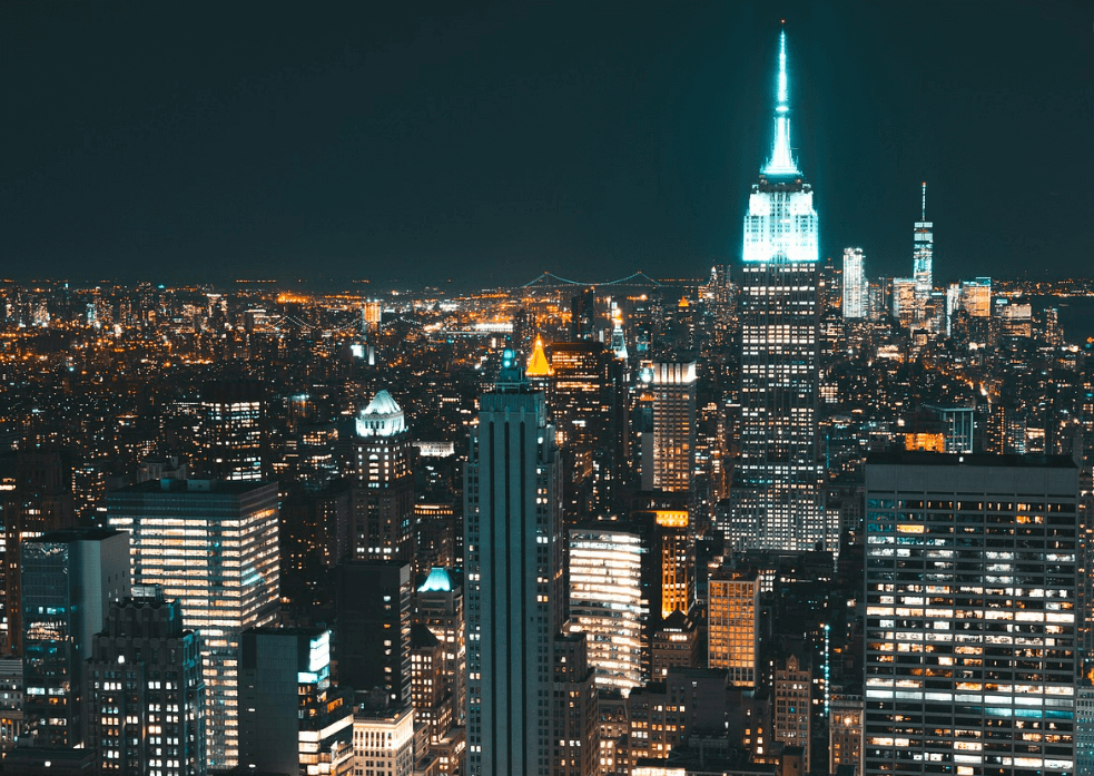 뉴욕의 스테이트 빌딩 전망대 모습
