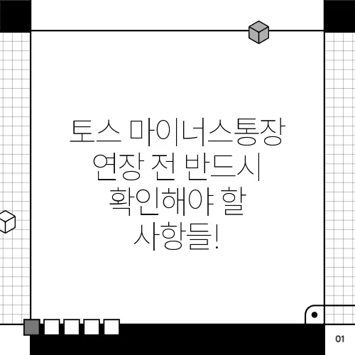 토스 마이너스통장 연장 전 반드시 확인해야 할 사항들!