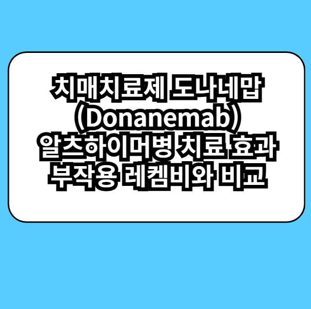 치매치료제 도나네맙(Donanemab) 알츠하이머병 치료 효과