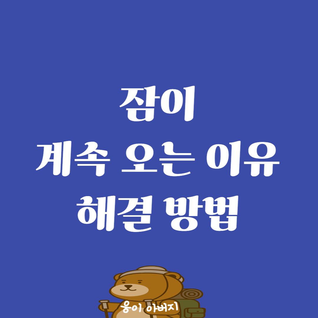 잠이 계속 오는 이유와 해결 방법1