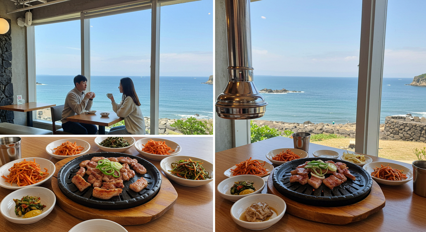 오션뷰 카페부터 육즙 팡팡 흑돼지까지! 서귀포 미식 여행 총정리
