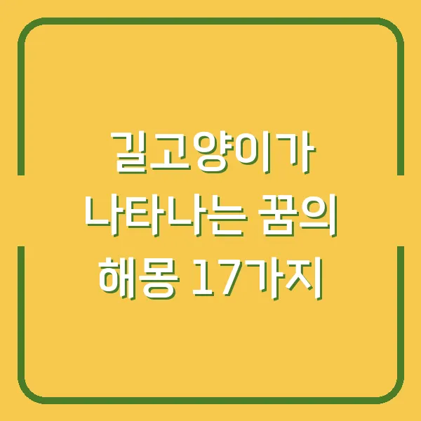 길고양이가 나타나는 꿈의 해몽 17가지