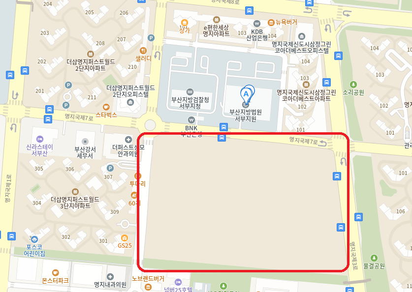 명지동 부산서부지원앞 복합5용지 구역