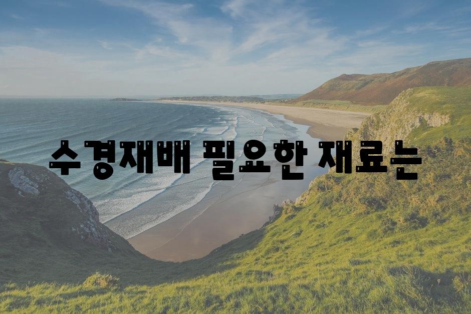 수경재배 필요한 재료는