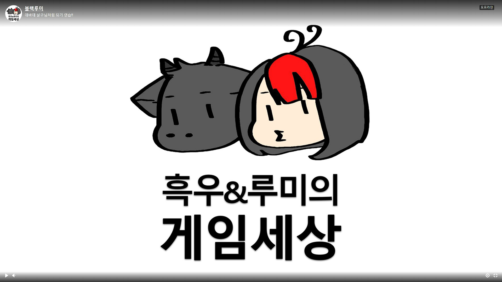   '흑우와 루미' 유튜브 게임채널 