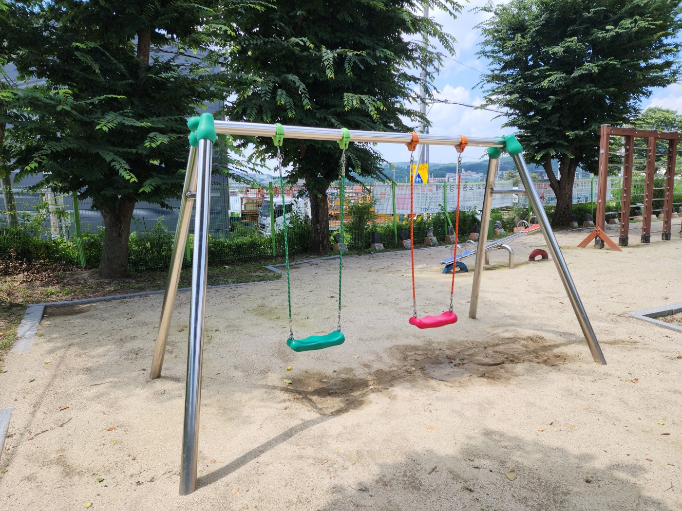  [날개스포츠] 양주덕도초교 그네줄 + 그네안장 + 그네회동구 교체, 그네 보수 작업