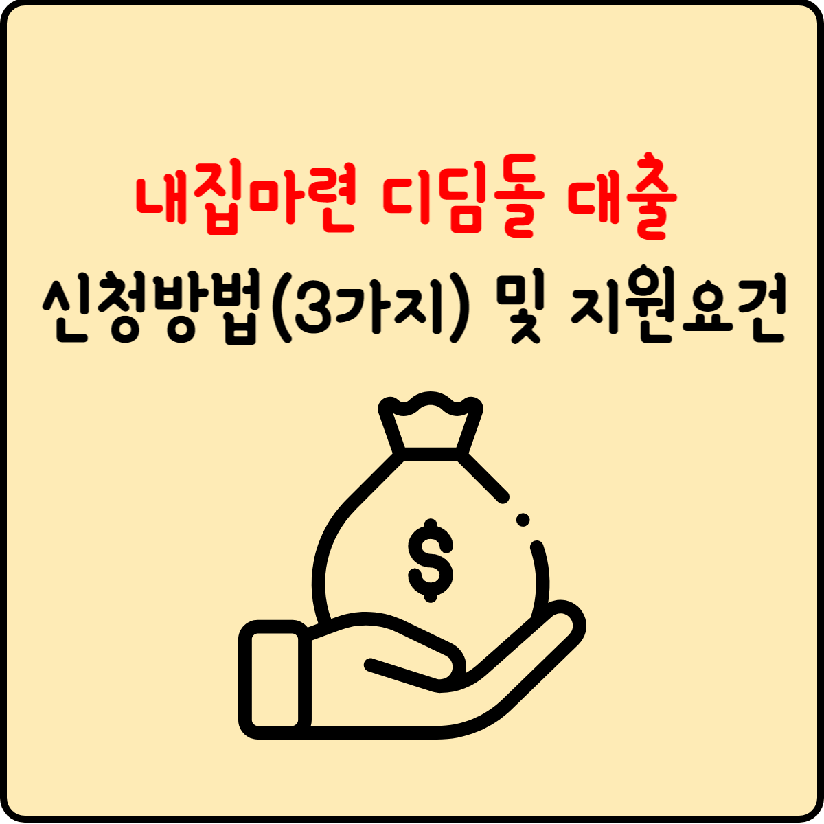  내집마련 디딤돌 대출 신청방법(3가지) 및 지원요건