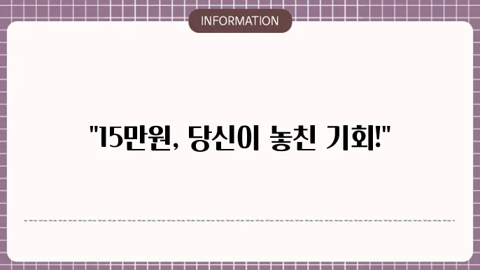 정부 지원금 15만원