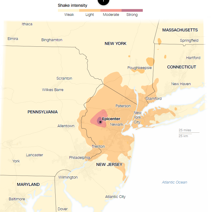 미국-뉴욕-뉴저지주-미국동부-큰지진-지진발생-지진정보-2024년-4월5일-미국지도-흔들림-진도-분포도