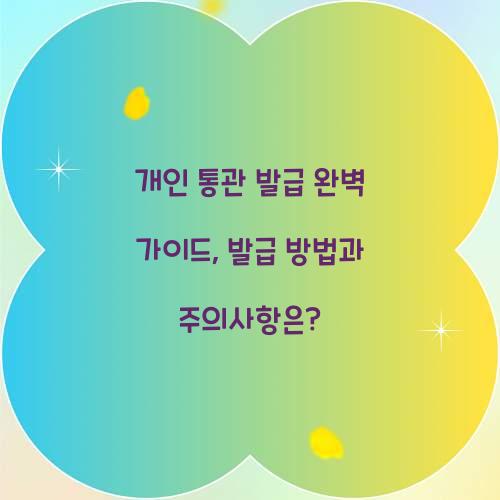 개인 통관 발급