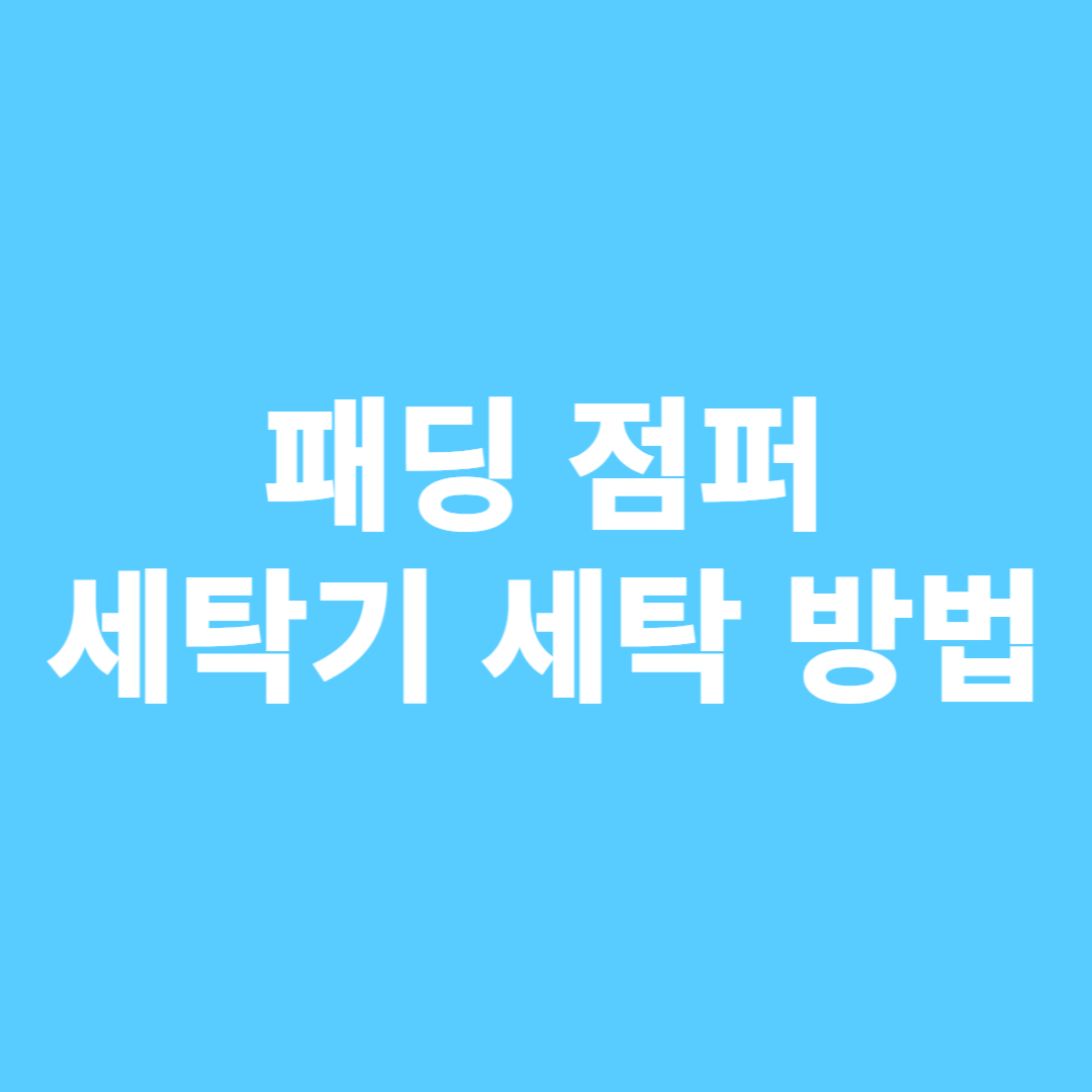 패딩 점퍼 세탁기 건조기 사용 세탁 방법