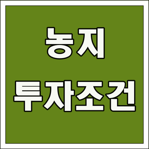 농지 투자 조건 글씨 썸네일