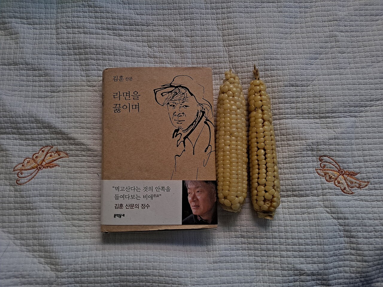  옥수수와 라면을 끓이며