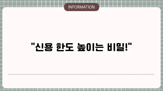 신용카드 한도상향 신청 및 신용점수 상승 방법