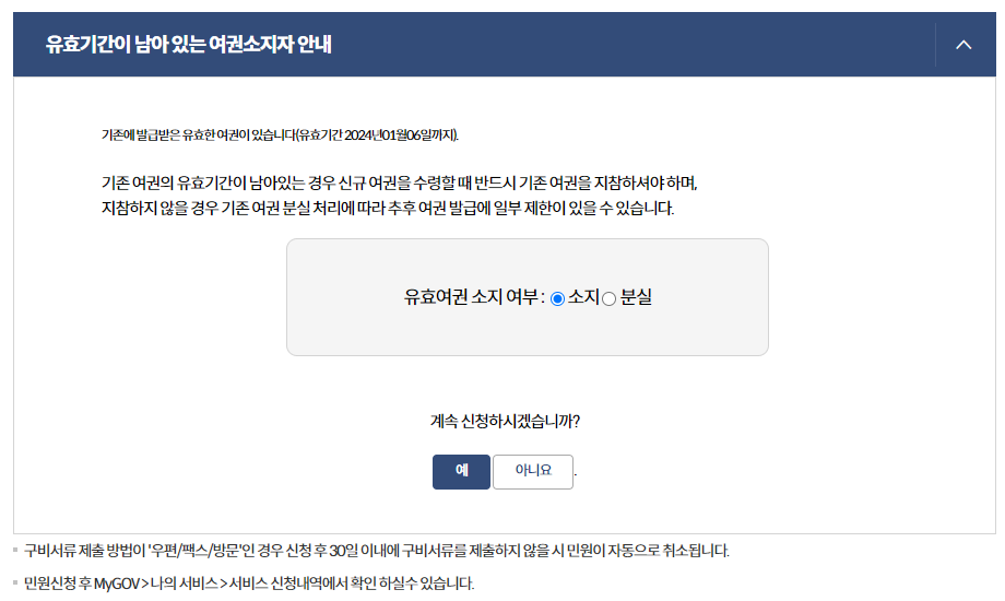 여권소지선택