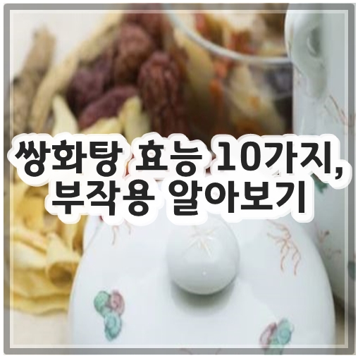 쌍화탕 효능 10가지&#44; 부작용 알아보기