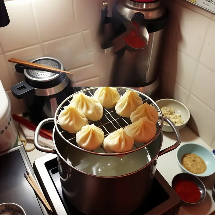 찜기 없이 만두 찌는 법