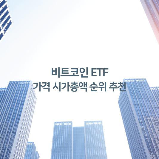 비트코인 ETF 가격 시가총액 순위 추천