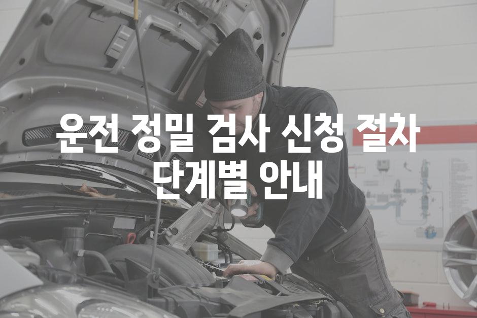 운전 정밀 검사 신청 절차 단계별 안내