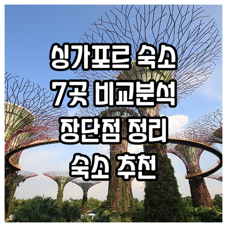 싱가포르 숙소 7곳 장단점 비교 분석