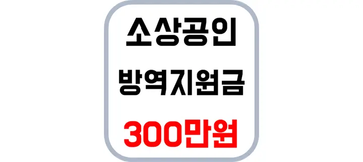 소상공인 방역지원금 300만원
