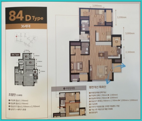 마포 자이 힐스테이트 84D 타입 평면도