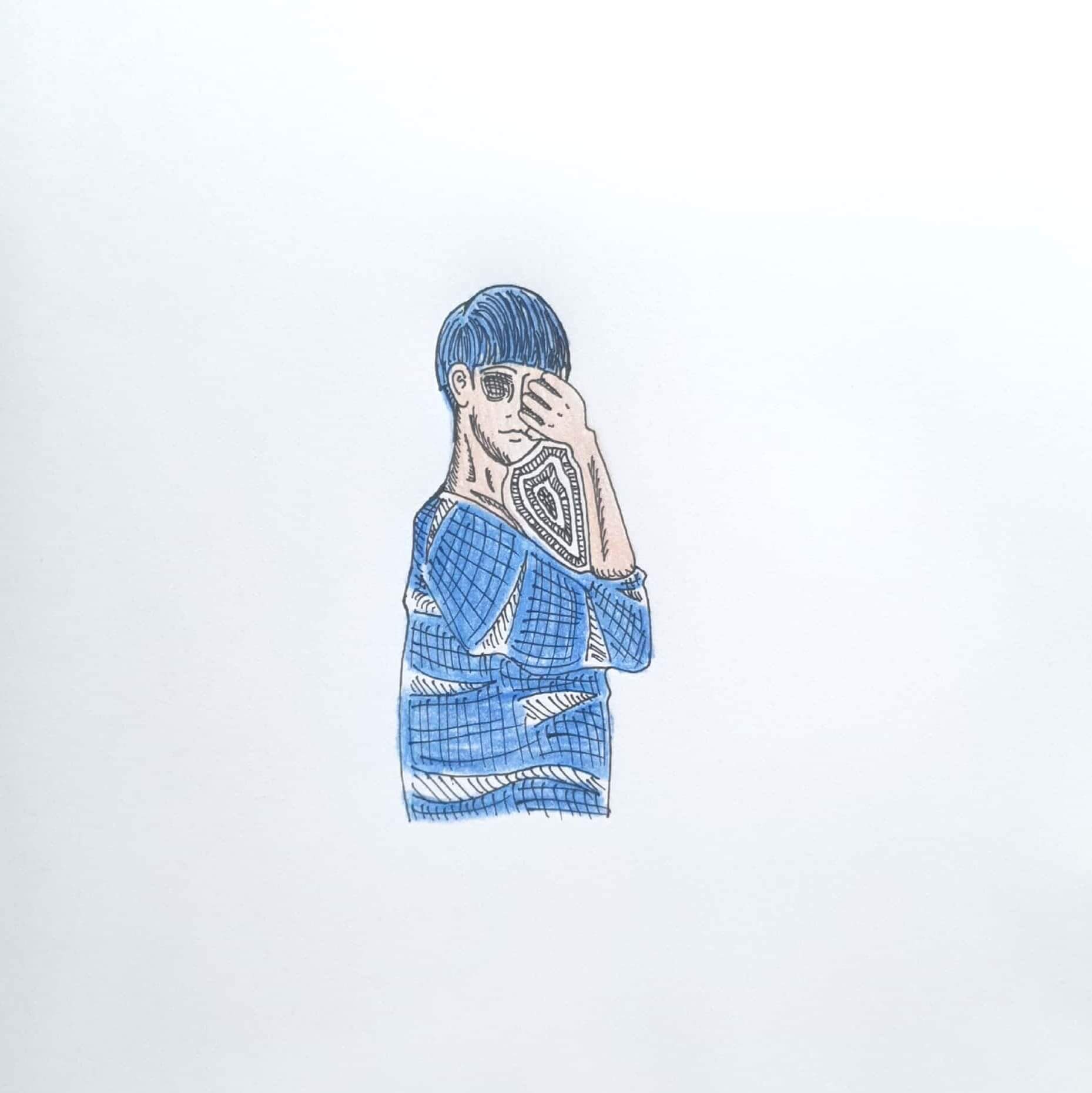  Tired 피곤한 / 일러스트 그림 드로잉 / 인물화 그리기