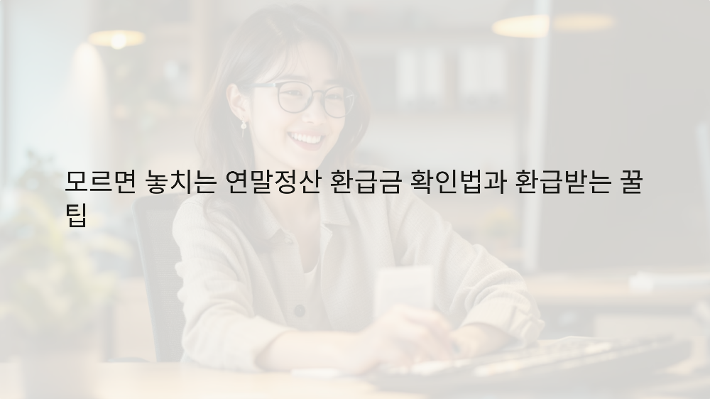 모르면 놓치는 연말정산 환급금 확인법과 환급받는 꿀팁