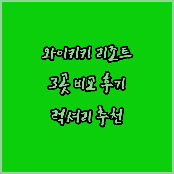 와이키키 럭셔리 리조트 3곳 비교! 