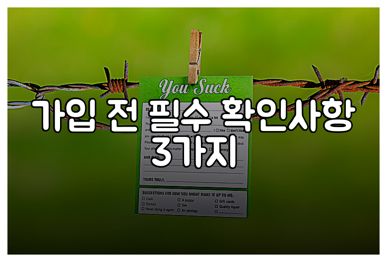 가입 전 필수 확인사항 3가지
