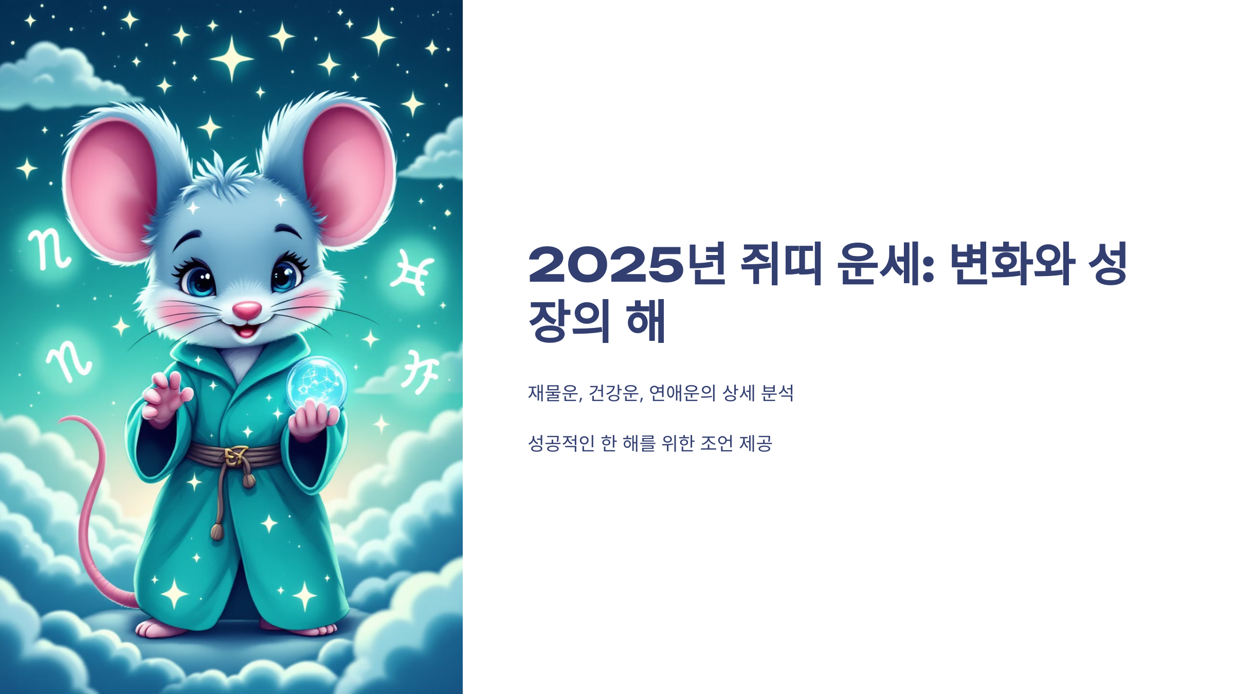 #2025년 쥐띠 운세 (재물, 건강, 연애)