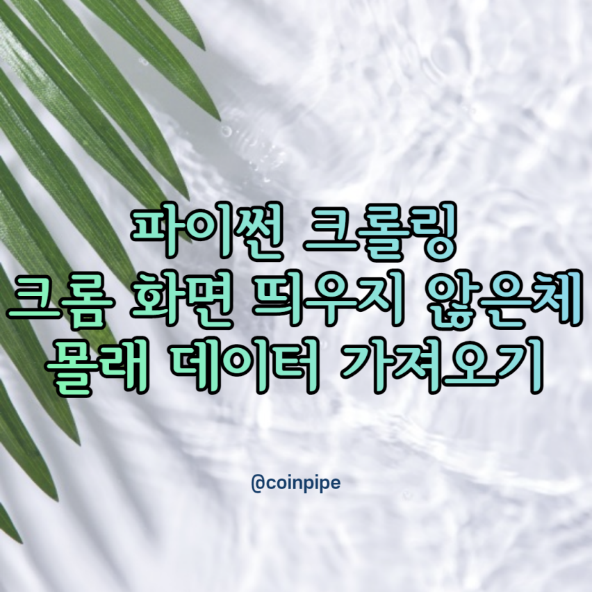  파이썬 크롤링 - 크롬화면 띄우지 않기