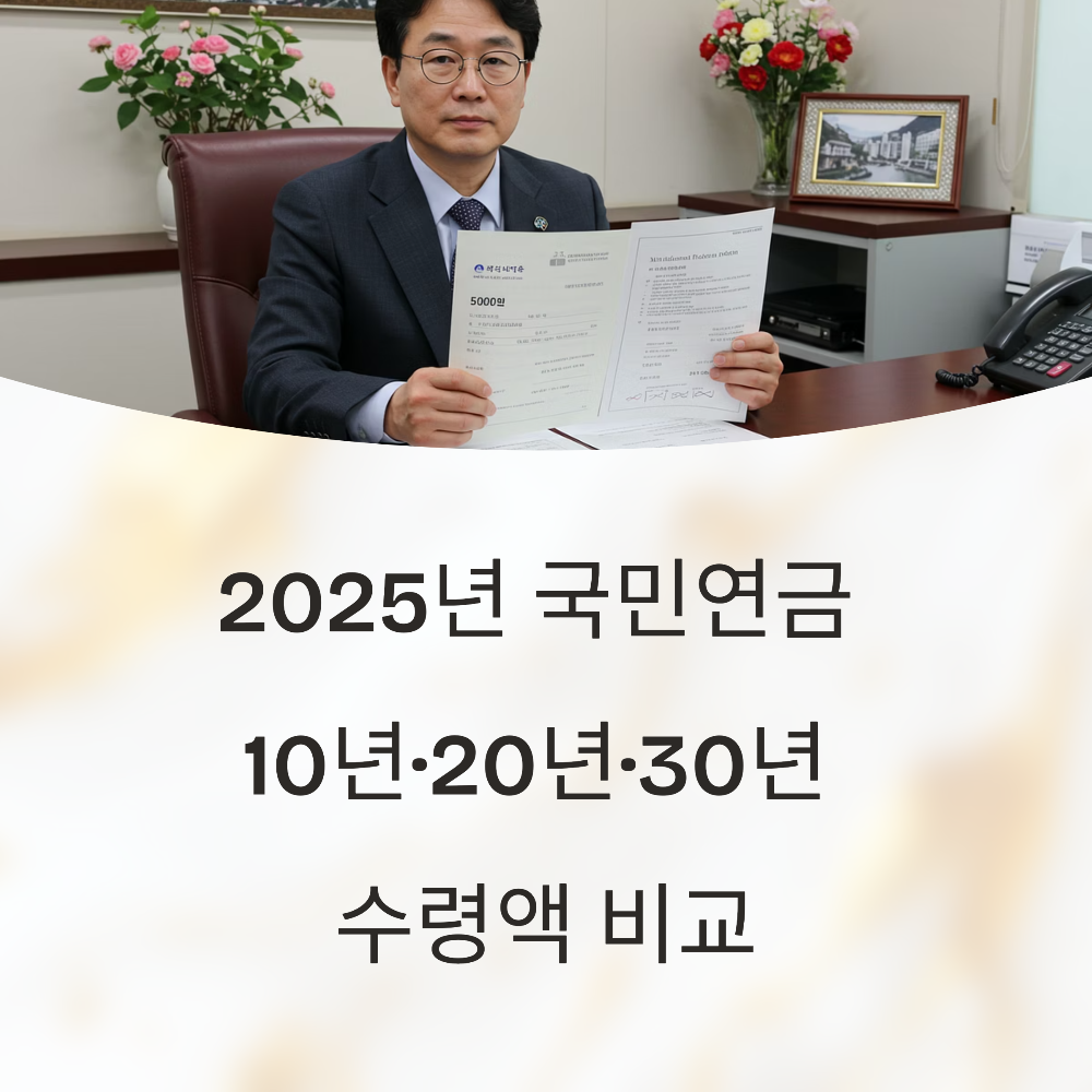 2025년 국민연금 10년·20년·30년 수령액 비교