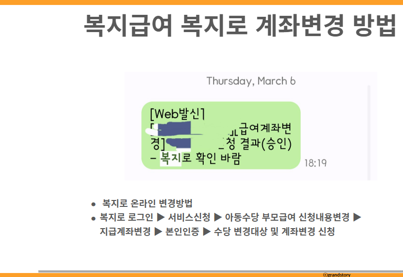 복지급여 복지로 계좌변경 방법