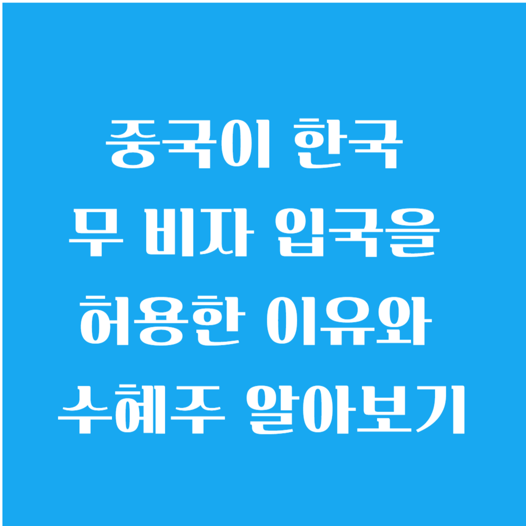 중국이 한국 무 비자 입국을 허용한 이유와 수혜주 알아보기