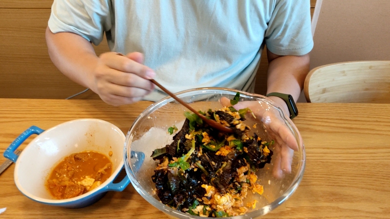 유기농 상추 참치비빔밥