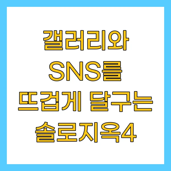 갤러리와 SNS를 뜨겁게 달구는 솔로지옥4