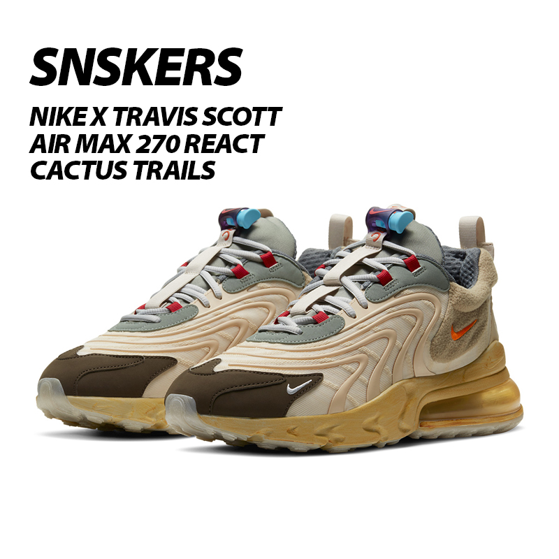  [snskers] 트래비스 스캇 x 나이키 에어 맥스 270 리액트 '칵터스 트레일' Travis Scott x Nike Air Max 270 React 'Cactus Trails'