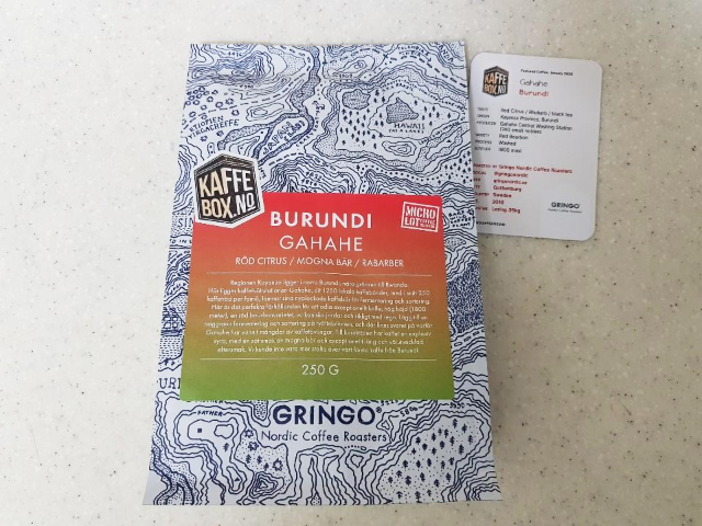  원두리뷰) KAFFE BOX 1월호 그링고 노르딕 커피로스터즈 '브룬디 가하헤'