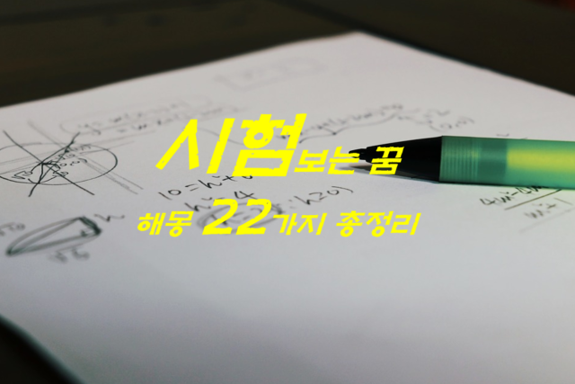  시험꿈 해몽 22가지 총정리