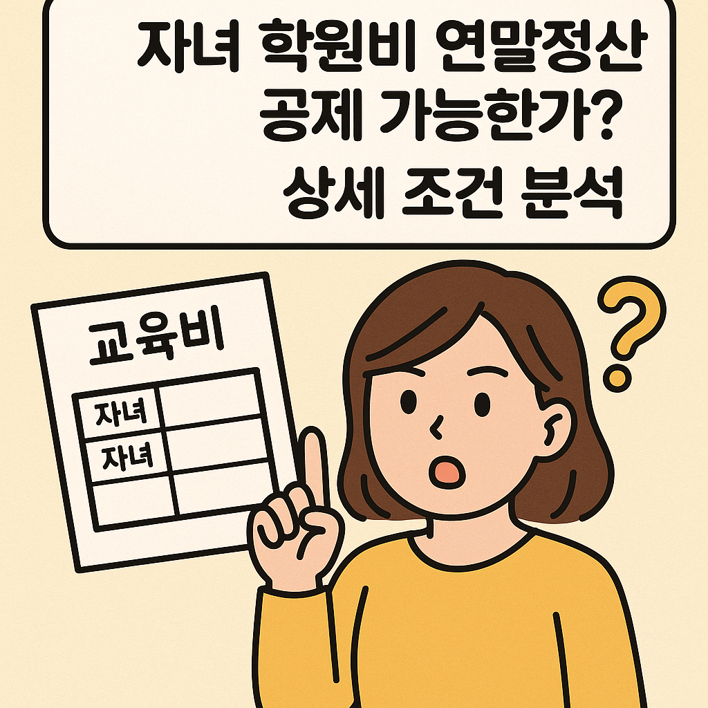 자녀 학원비 연말정산 공제 가능한가?