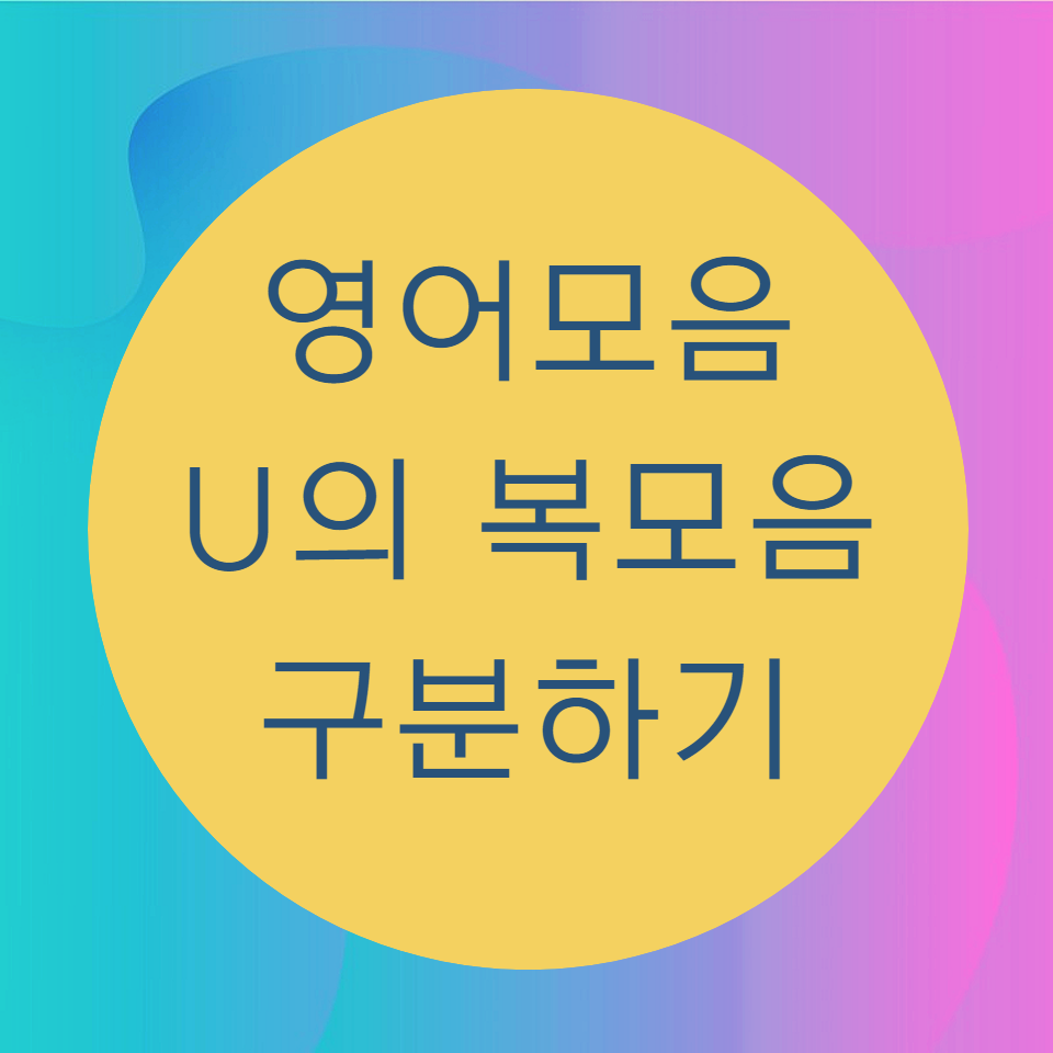  [블로그] 모음 U의 복모음 구분하기 (3)