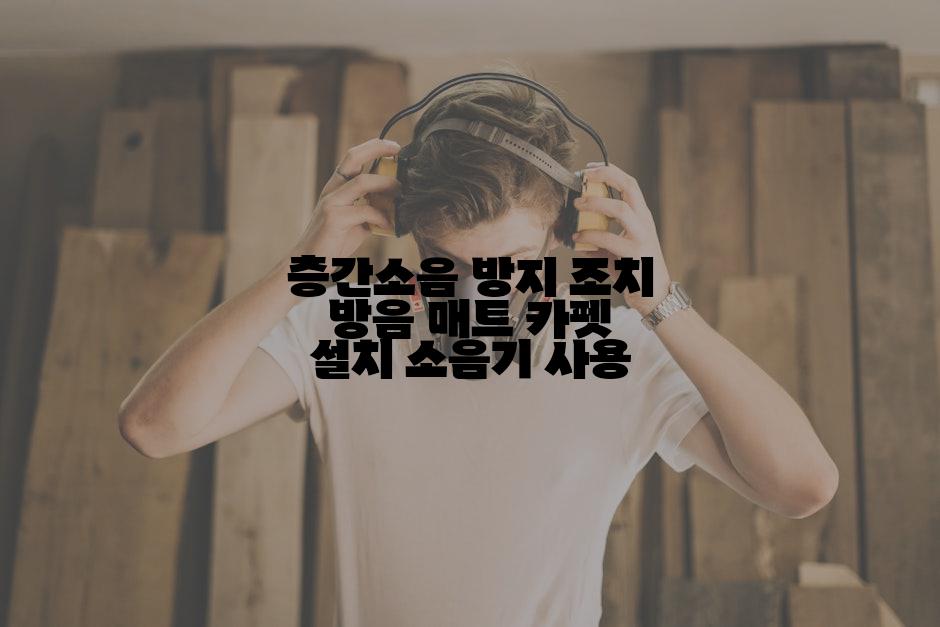 층간소음 방지 조치 방음 매트 카펫 설치 소음기 사용