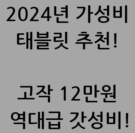 2024년 가성비 태블릿 추천! 고작 12만원 역대급 갓성비!