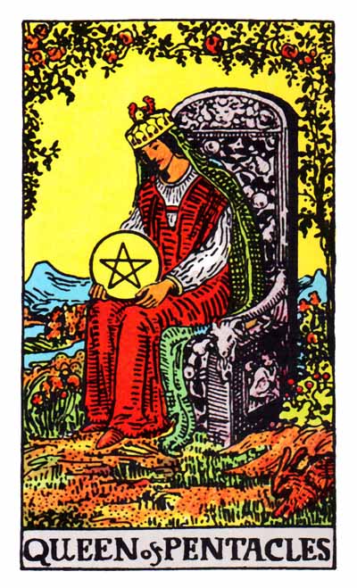  [타로카드 해석] 펜타클.13 (정/역방향)-Queen of Pentacles
