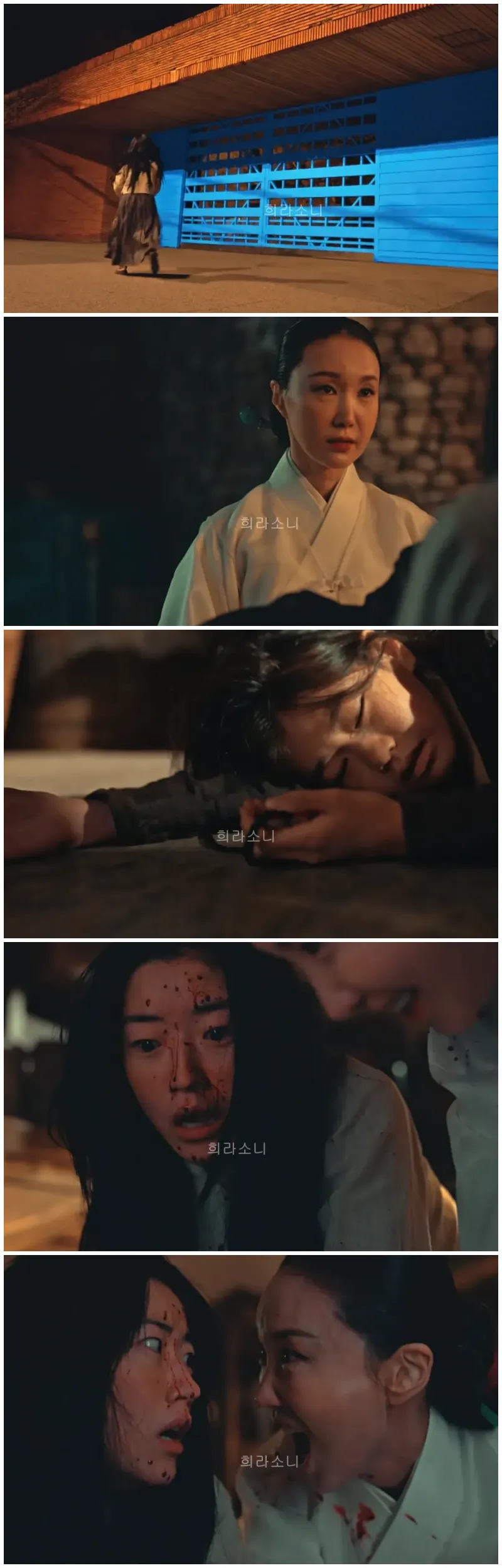 돈을 싸들고 무당을 찾아와 목단을 보려고 하는 향이.