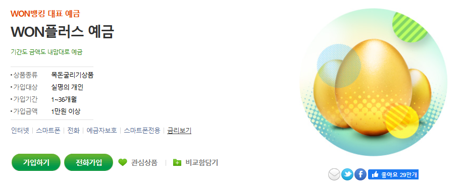 우리은행 : WON플러스예금 상품설명