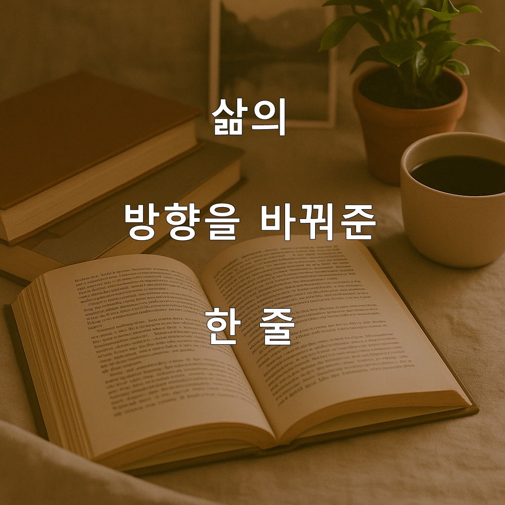 삶의 방향을 바꿔준 한 줄